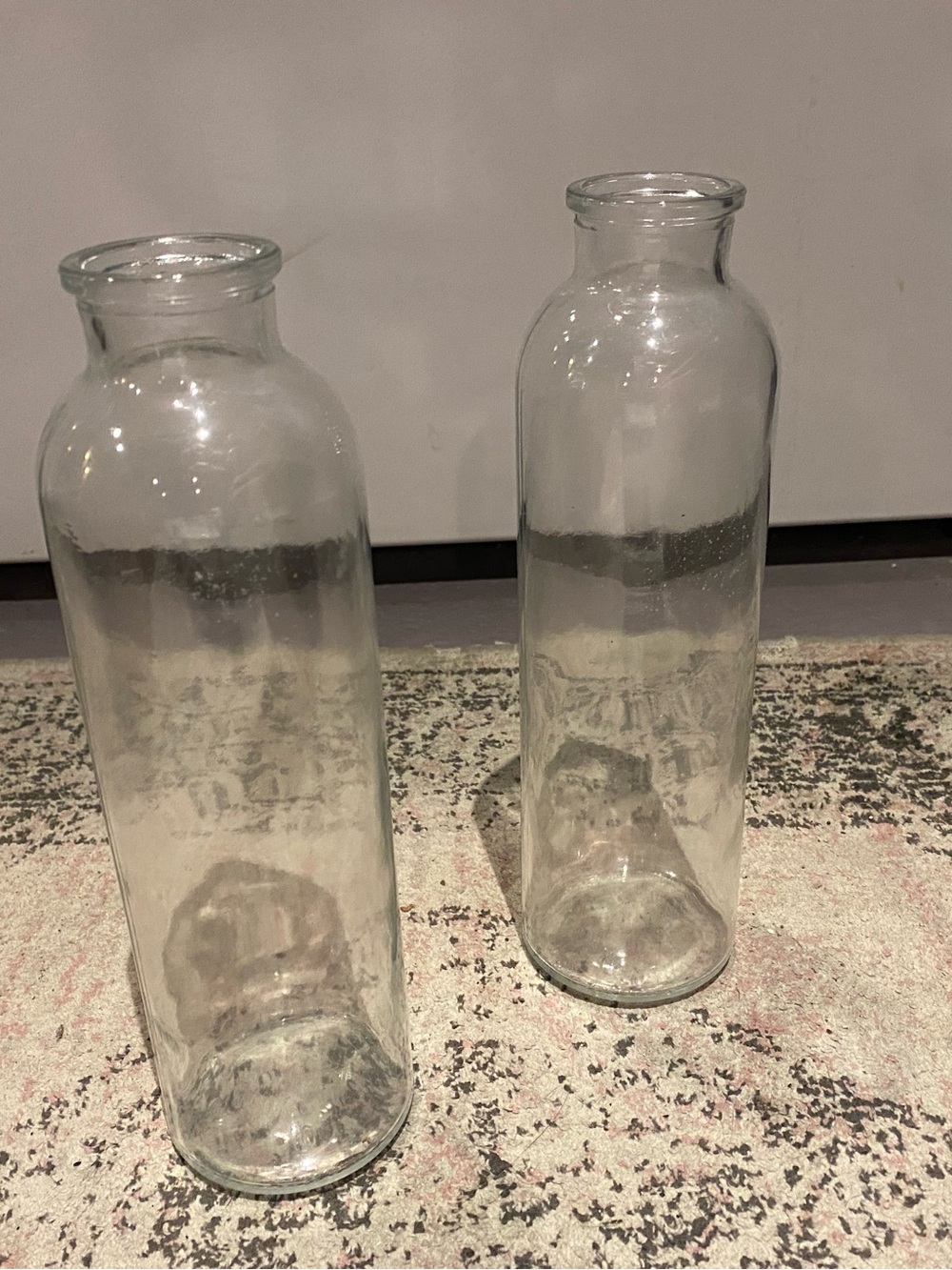 Transparent Glass Bottle Vases - Clear Accent Vases (12 total)